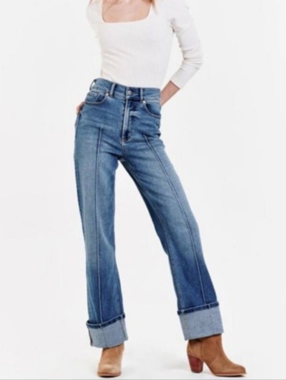 Dear John High-Rise Wide Leg Blue Denim Jeans
